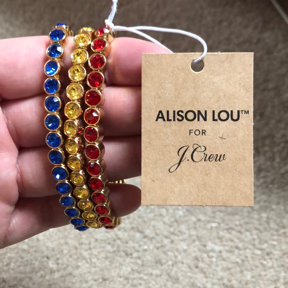J. Crew x Alison Lou Stretch Crystal Bracelet Trio